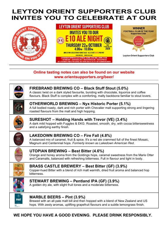 261022 E10 Ale Night - Tasting Notes for website