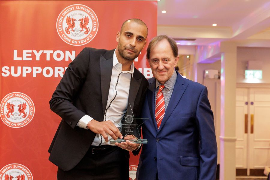 LOSC Special Achievement Award 2026 sponsored by Move AS - l-r Darren Pratley (accepting on behalf of Dom Ballard), David Dodd (LOSC Chairman)